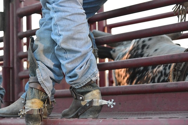 Cowboy Boots num Rodeo do Texas, Autocaravana de Aluguer no Texas, autocaravana de aluguer de Texas