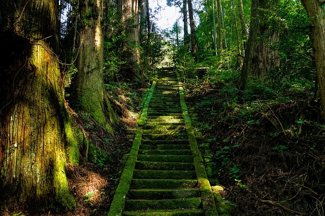 Escadarias Mount Aso Shrine Kyushu, Autocaravana de Aluguer de Tóquio, Japão