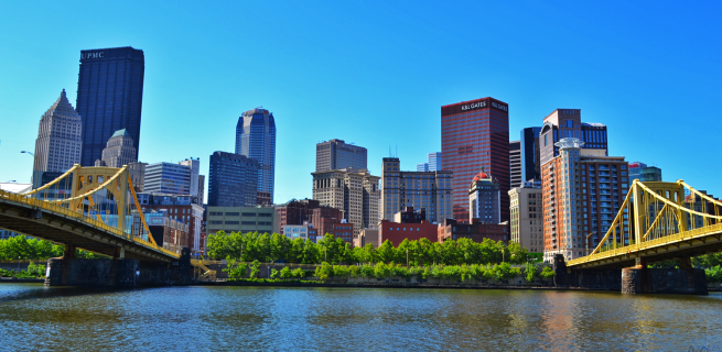 Downtown Pittsburgh from North Shore, Car Hire Pittsburgh Airport