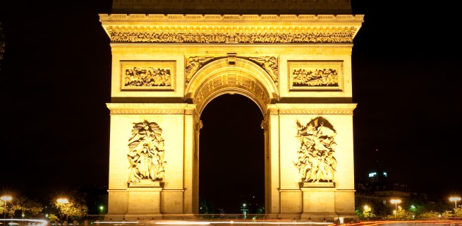 Arc de Triomphe at Night, Car Hire Paris Charles de Gaulle Airport