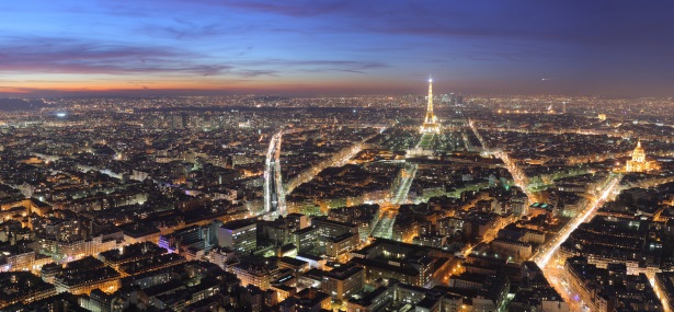 Paris at night with the Eiffel Tower