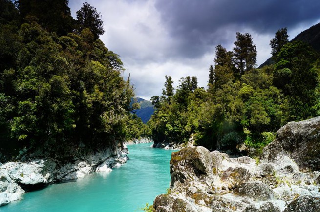 Hokitika Gorge in South Island, go car rentals, New Zealand