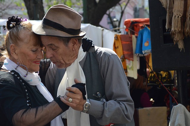 Old Couple dancing the Tango in Argentina