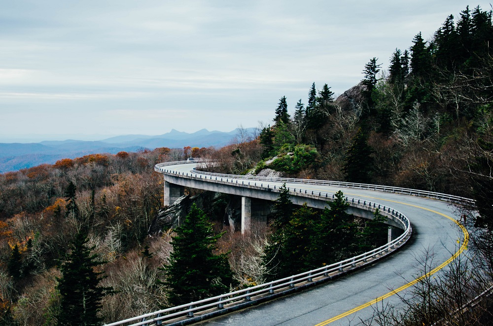 Blue Ridge Parkway at Linville in North Carolina