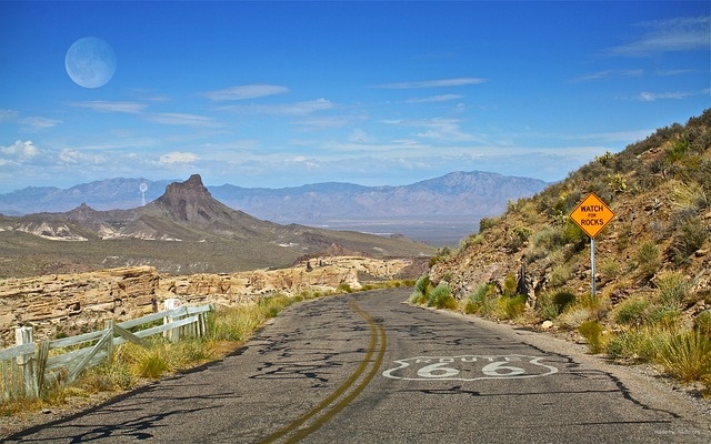 historic Route 66 scenic drive, Arizona USA