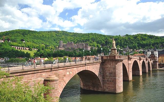 Romantic German Castles Motorhome Rental Holiday,Heidelberg Castle, Germany,old bridge