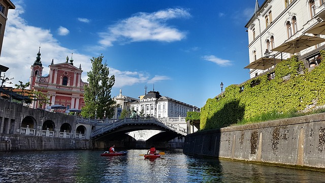 Ljubljana River,slovenia motorhome rental,bridge