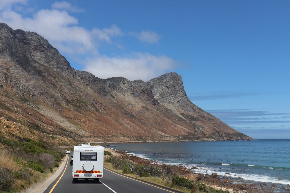 Motorhome on coastal Garden Route in South Africa