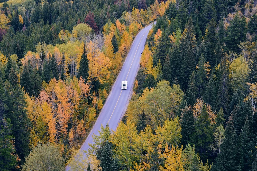 Motorhome near Jasper in Canada