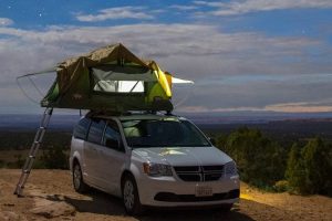 Lost Campers Hotel Moab 5 berth Camper Van with roof top tent in US