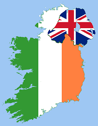 Irish Flag and map with Northern Ireland