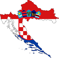 Croatia Flag with country outline
