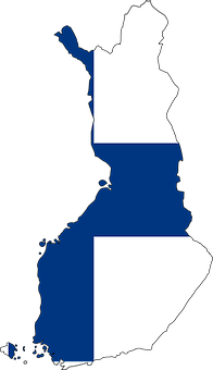 Finland Flag with country outline