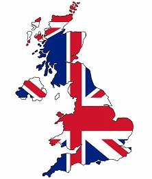 United Kingdom Flag and country map