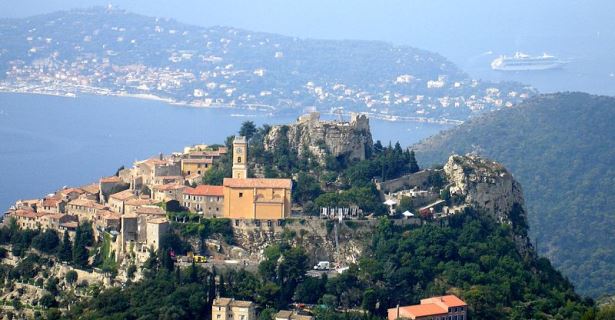 Eze viewed from the Grand Corniche, Nice Motorhome Rental on the French Riviera, France