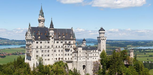 Neuschwanstein Castle, inspiration for the castle of sleeping beauty, Hannover motorhome rental, Germany