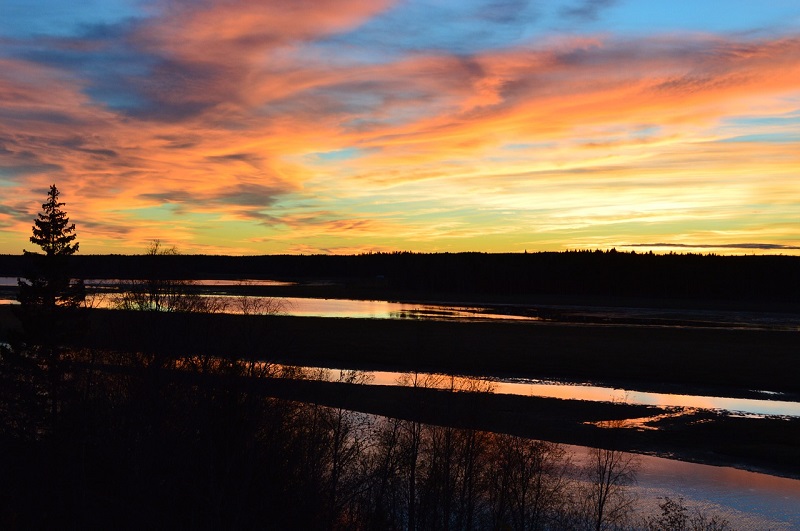 Blue Road Sweden, Sunset on the Ume River