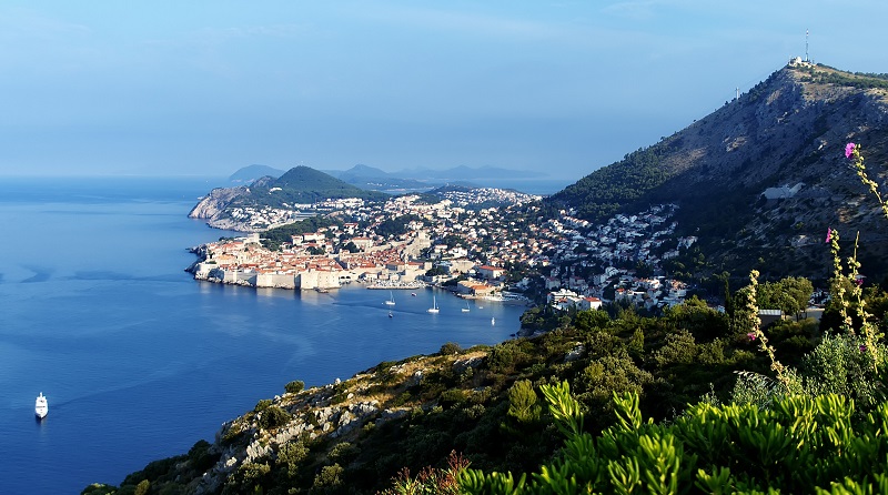 Vista costeira de Dubrovnik, Croácia