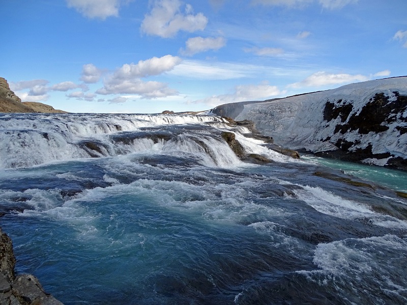 Viagens Cénicas na Islândia, Queda de Água Gullfoss, Viagem cénica na Islândia